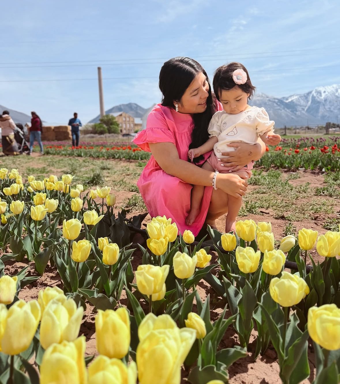 Family at Utah Tulip Festival in Spanish Fork Utah